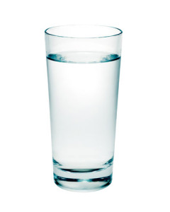 photo of glass of water on white background